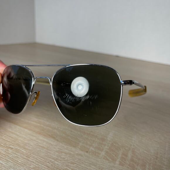 Randolph Engineering Aviator Sunglasses 5 1/2 Chrome READ 61-20 USA - Picture 6 of 10